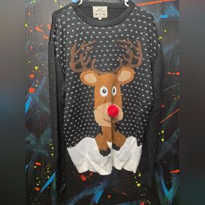 Womens Large Christmas‎ Rudolph Reindeer Sweater By Daisys Boutique